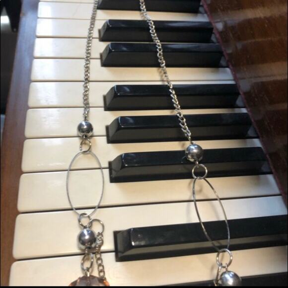 Long Silver-Tone & Lavender Large Beaded 32.25" Necklace! - Picture 5 of 10